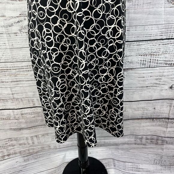 AB Studio Halter Dress size 6 Black White Circles Wedding Guest Beach Vacation - Picture 8 of 15